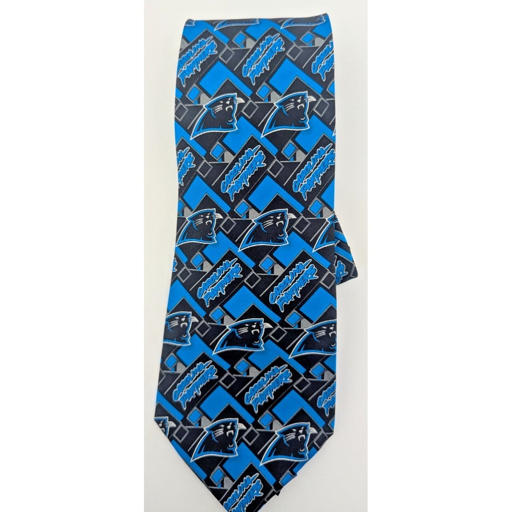 Carolina Panthers Tie Logo Team NFL Football 100% Silk USA Necktie